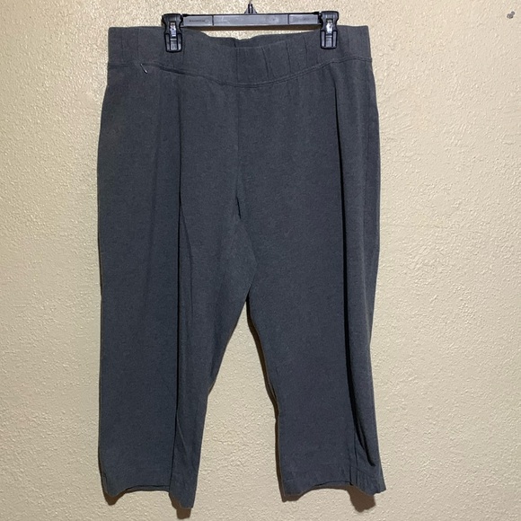 Lands' End Pants - Lands' End Capris Stretch Pants Gray 2X Sartfish Crop Straight Cotton Spandex